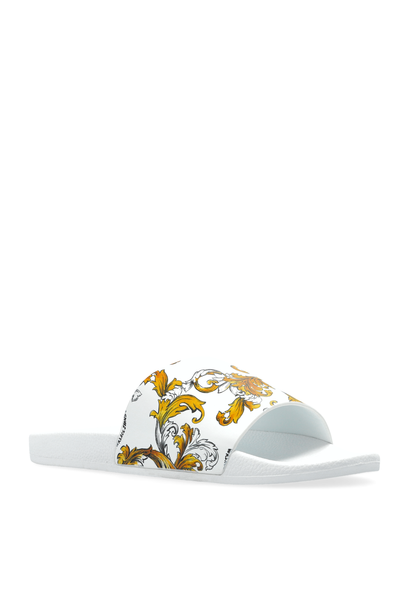 サンダル VERSACE JEANS COUTURE Men Sandals White 78YA3SQ4ZS365 G03 Versace Jeans Couture Rubber slides with print | Men's Shoes